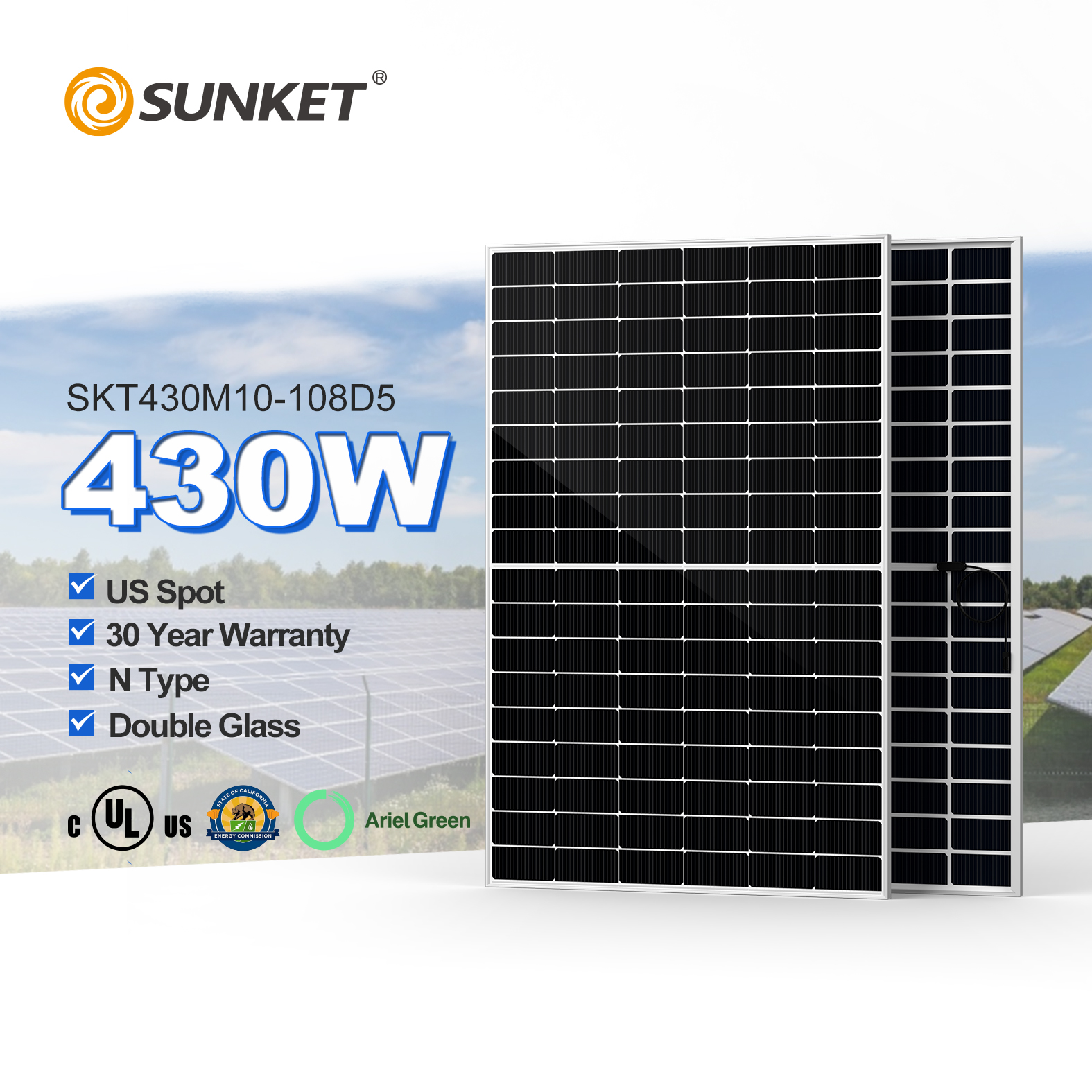Sunket solar panel