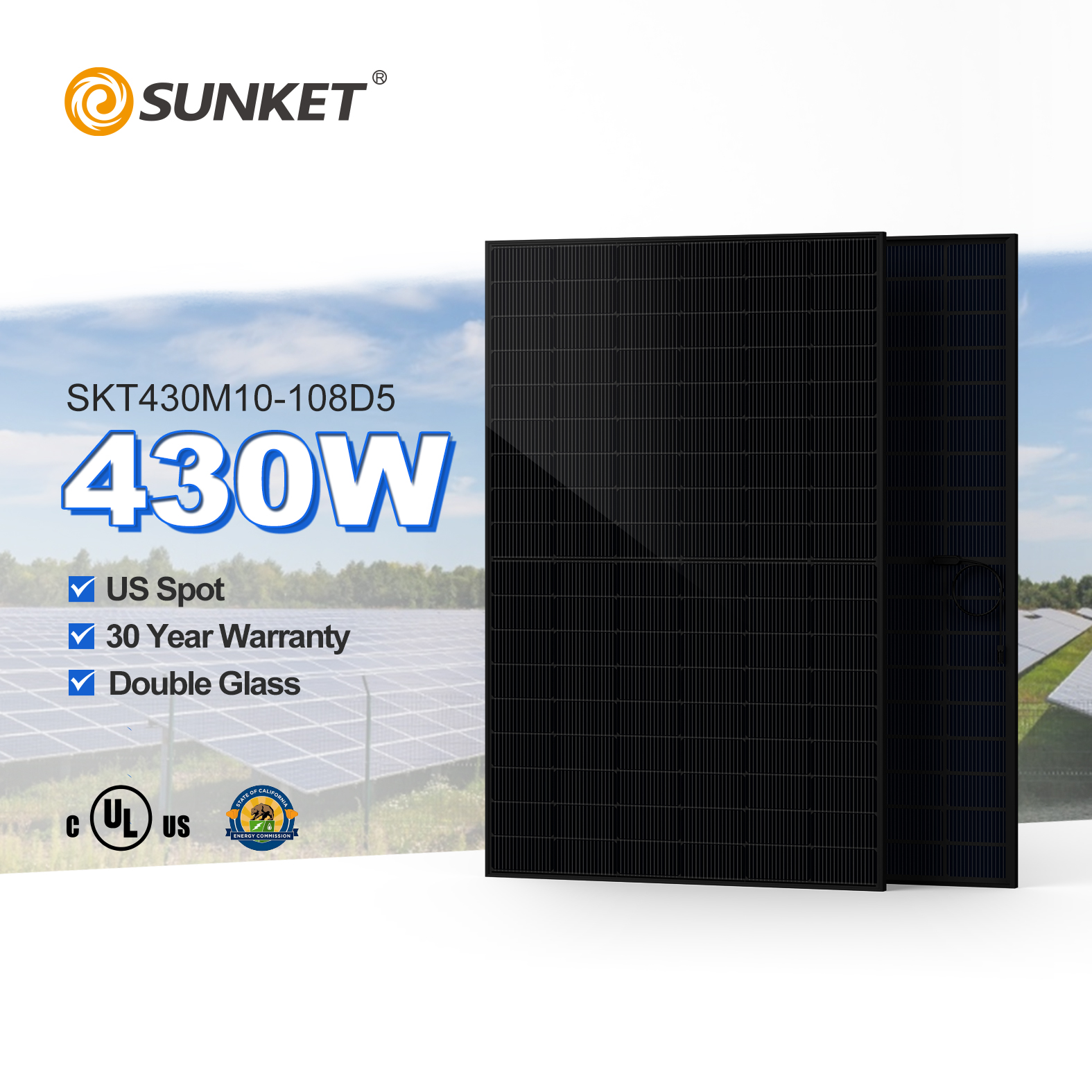 Sunket solar panel