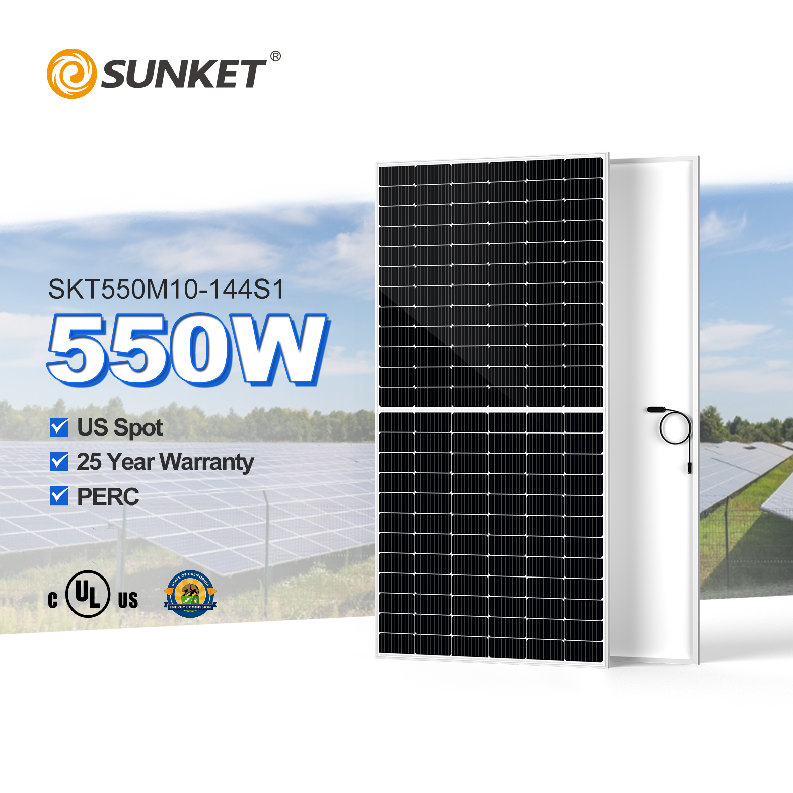 Sunket solar panel